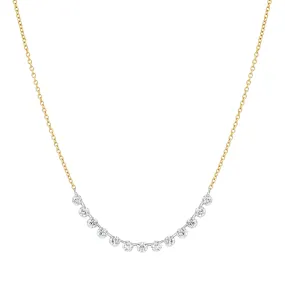 THIRTEEN DIAMOND FLOATING NECKLACE, 14kt GOLD
