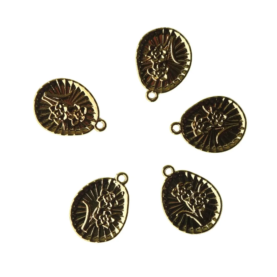 Vintage Style Flower Pattern Pendant Charms