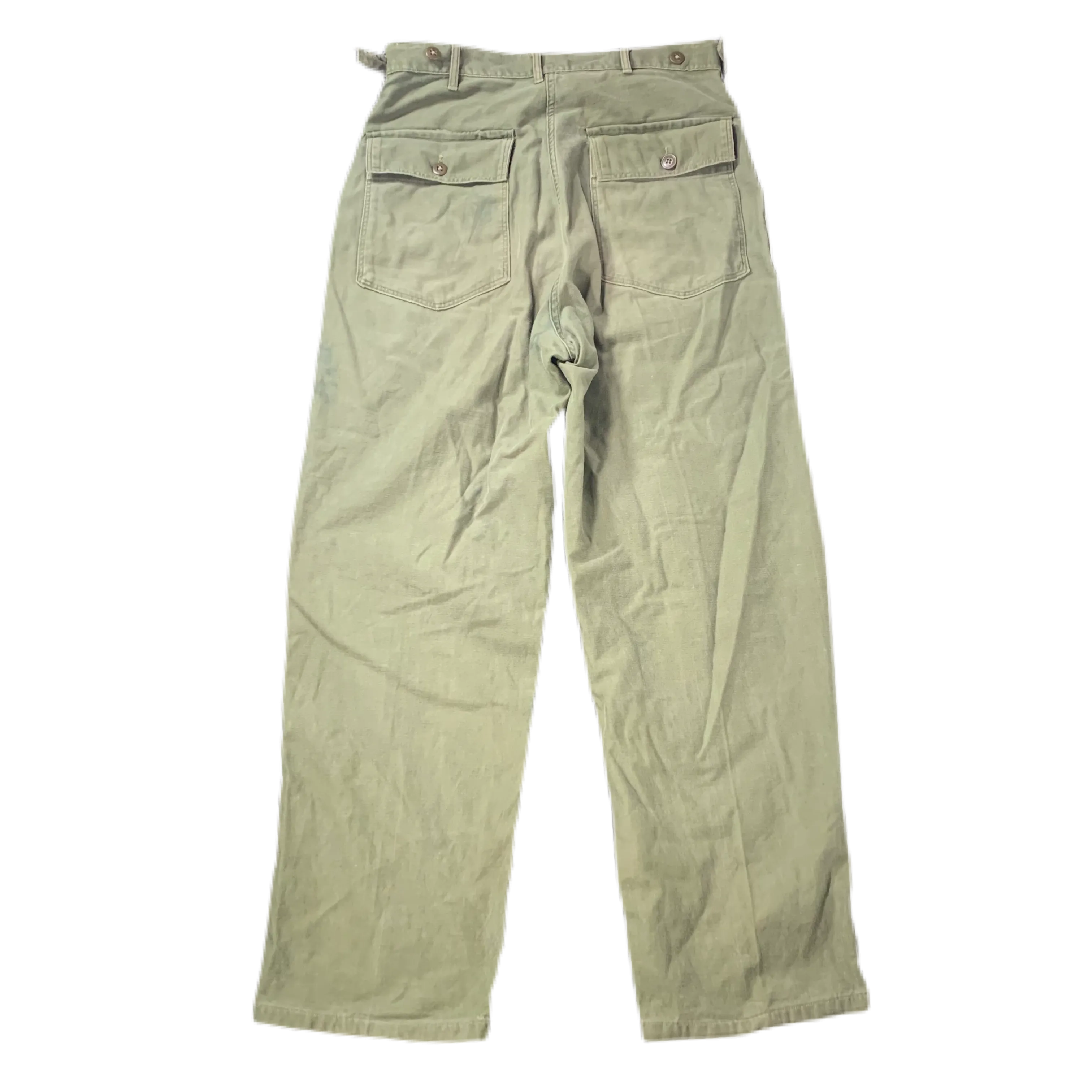 Vintage US Army Sateen "OG-107" Cotton Trousers 31x30