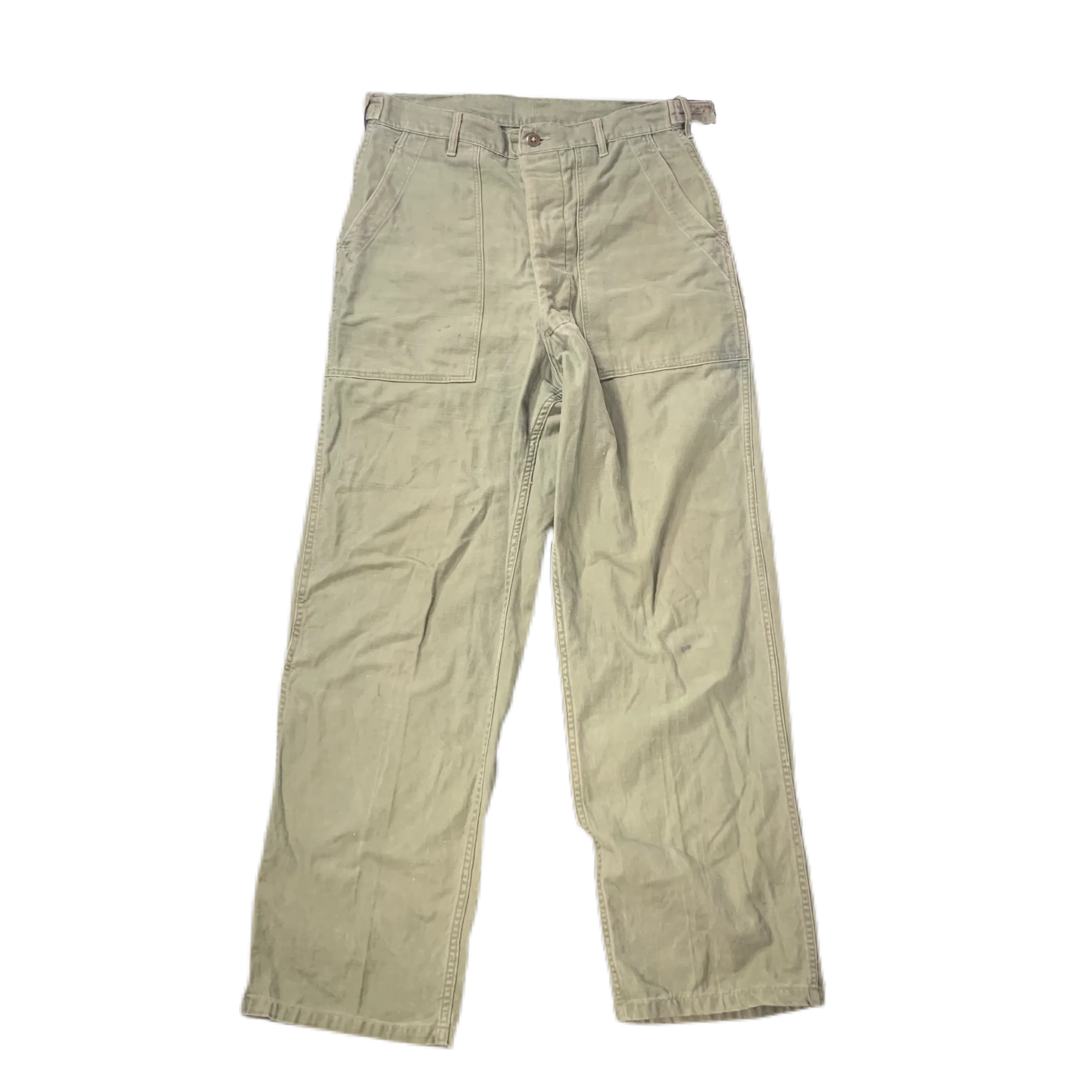 Vintage US Army Sateen "OG-107" Cotton Trousers 31x30