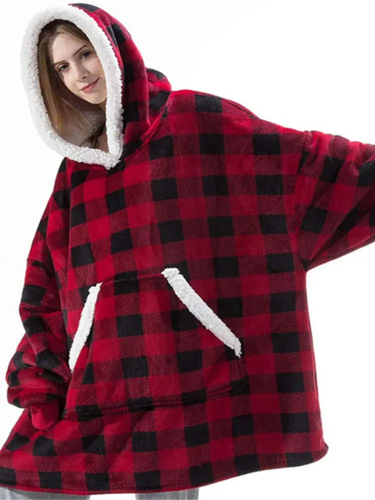 Wensilian Oversized Fleece Hoodie Blanket: Cozy Up in Style