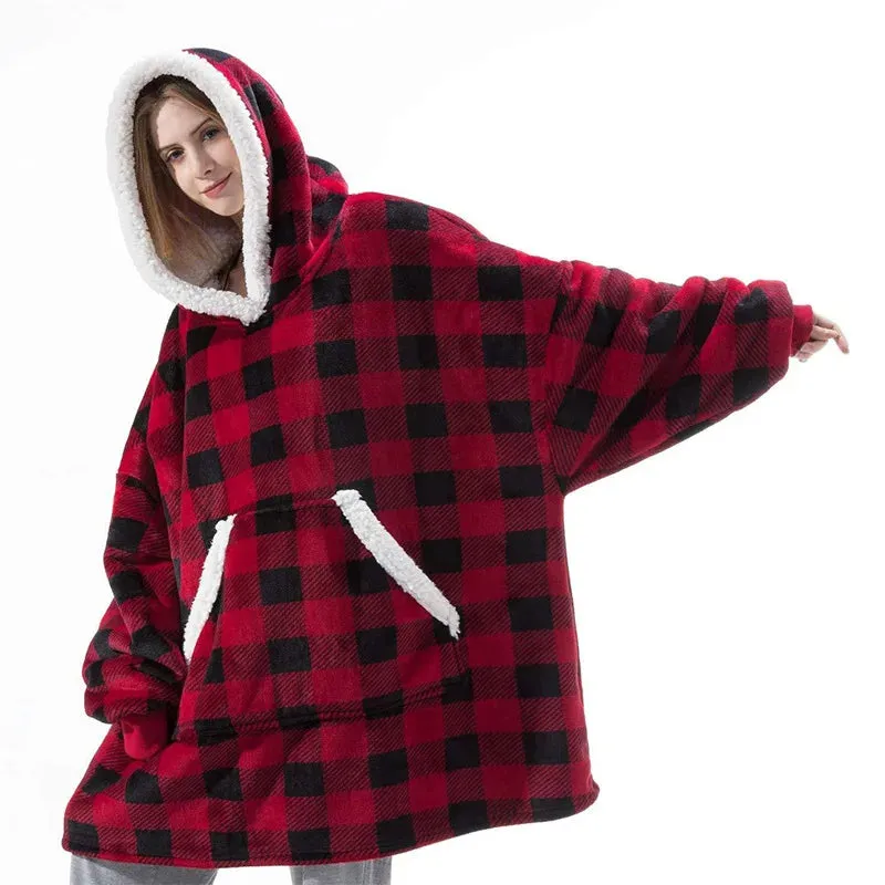 Wensilian Oversized Fleece Hoodie Blanket: Cozy Up in Style