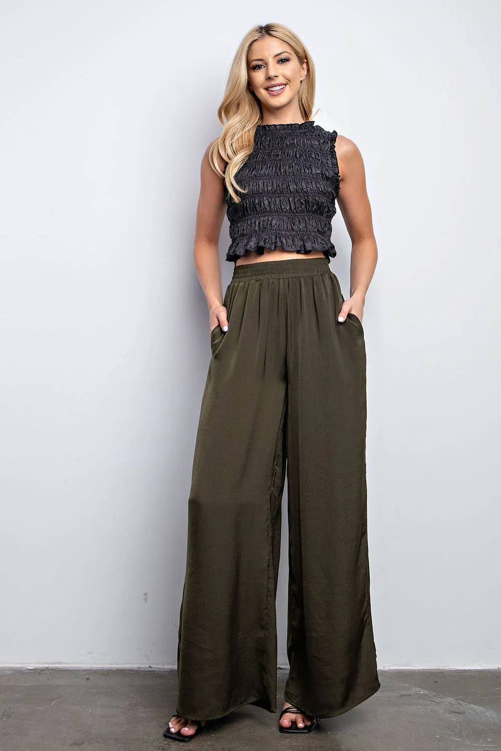 Wilma Wide Leg Satin Pants