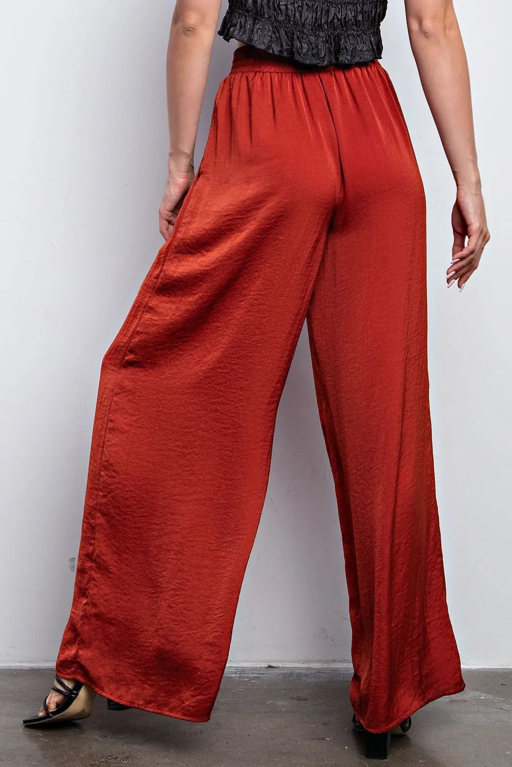 Wilma Wide Leg Satin Pants