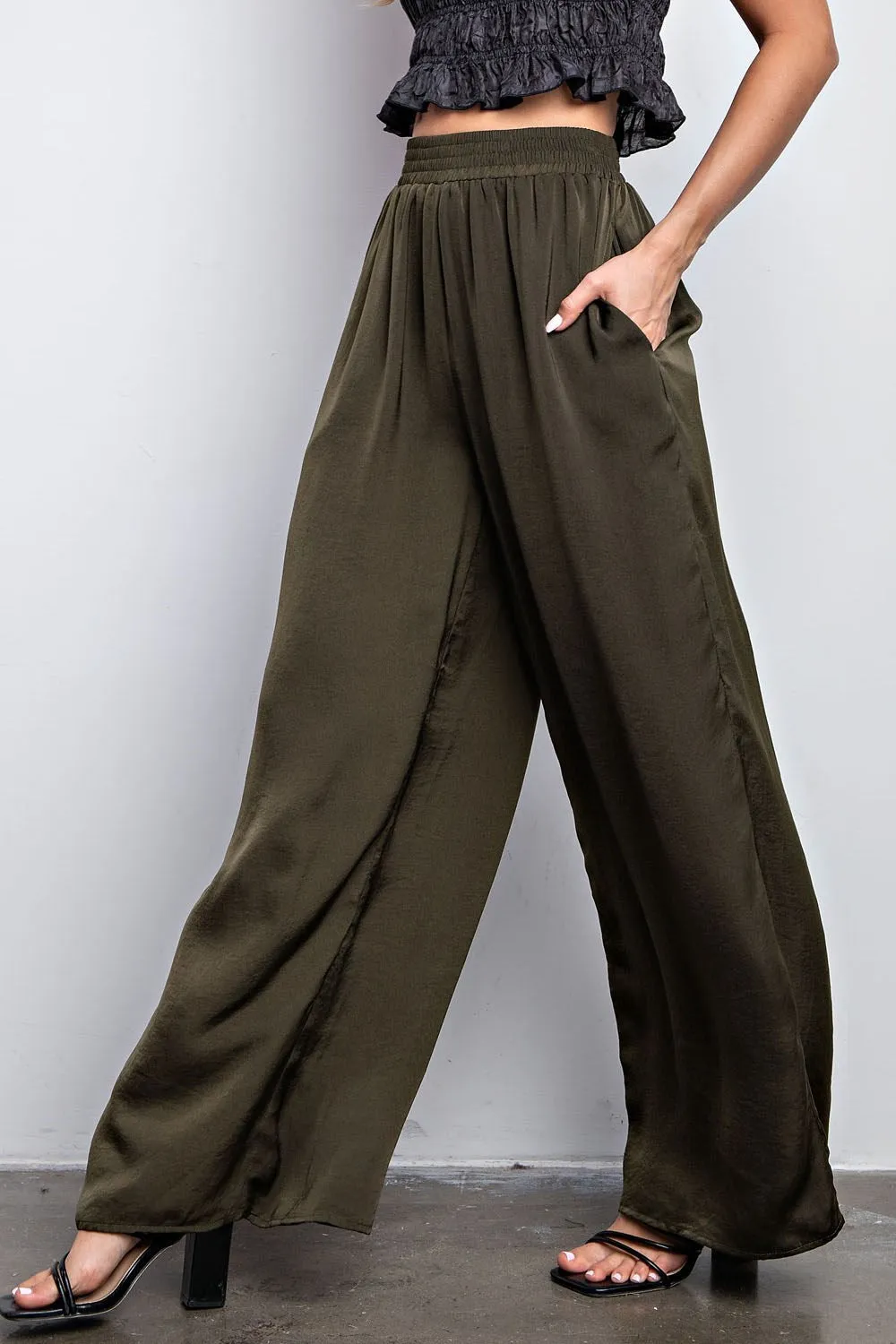 Wilma Wide Leg Satin Pants