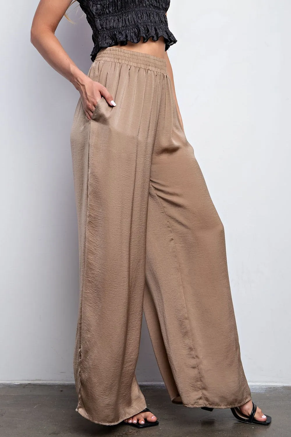 Wilma Wide Leg Satin Pants