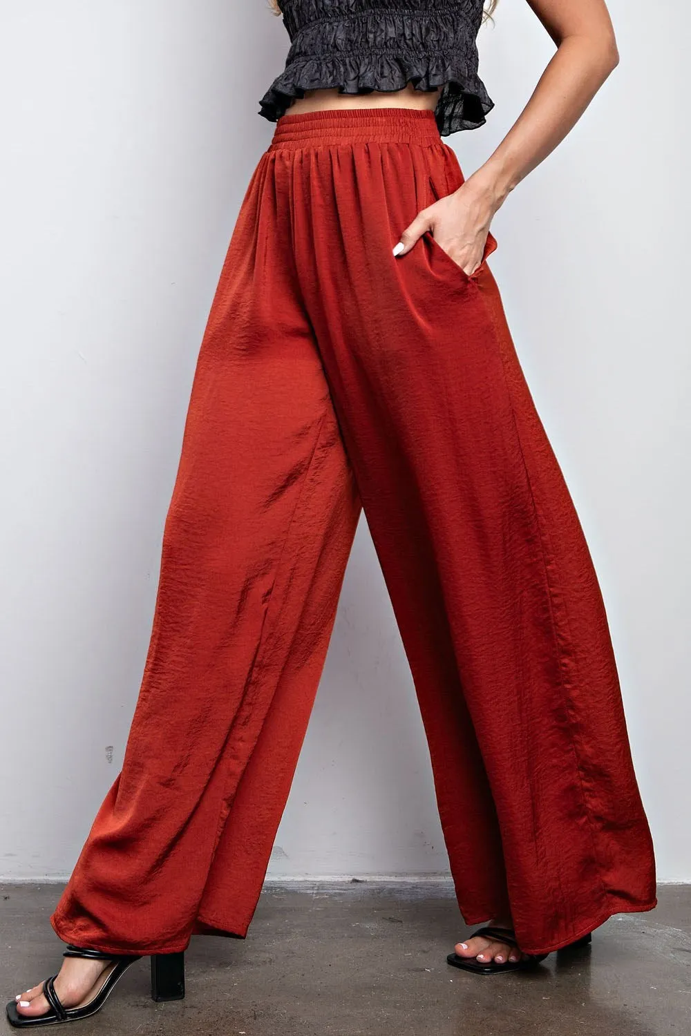 Wilma Wide Leg Satin Pants