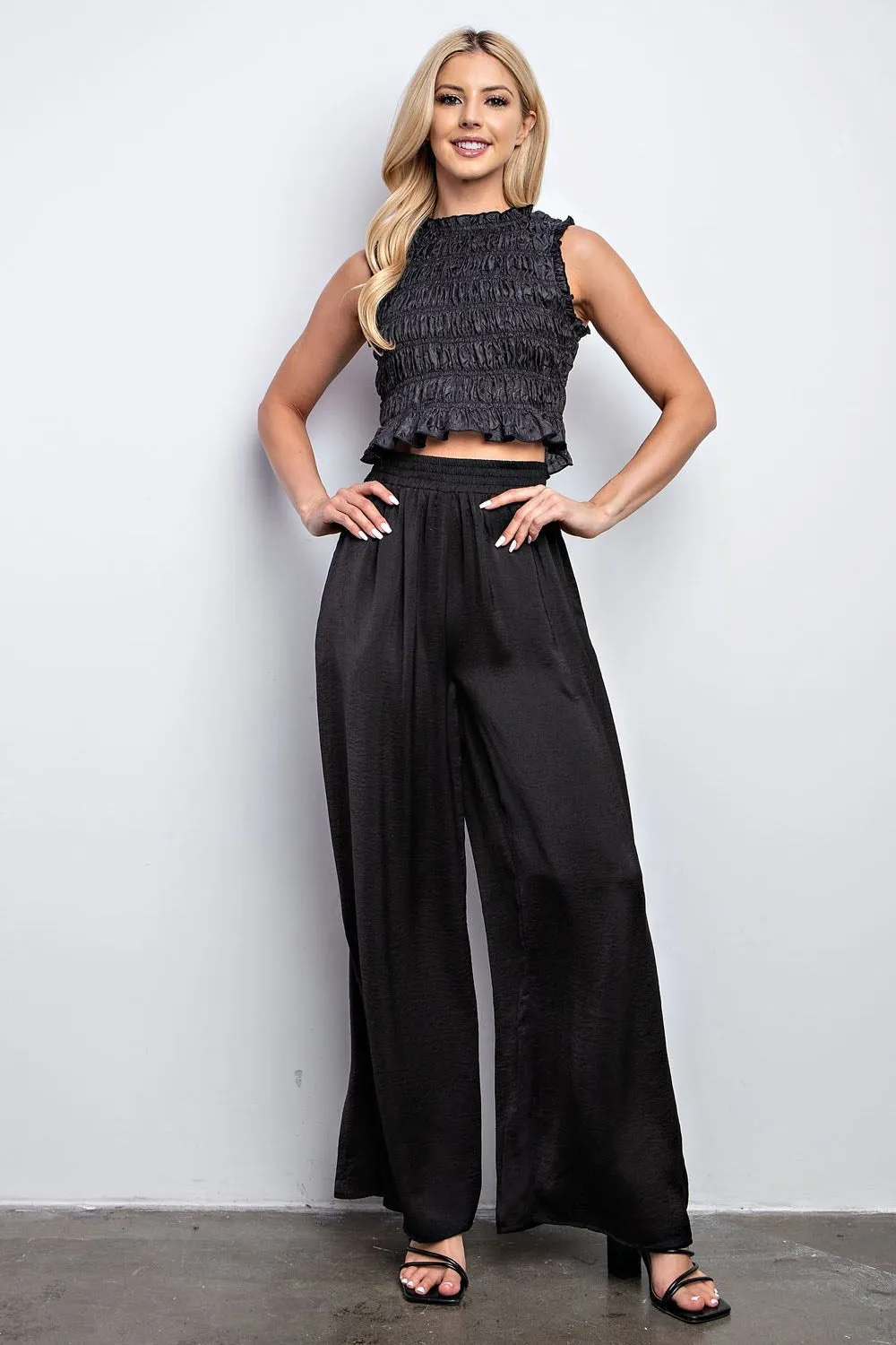 Wilma Wide Leg Satin Pants
