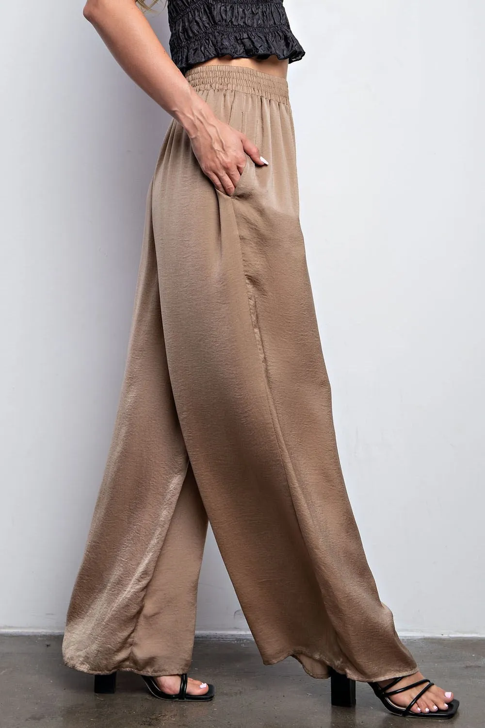 Wilma Wide Leg Satin Pants