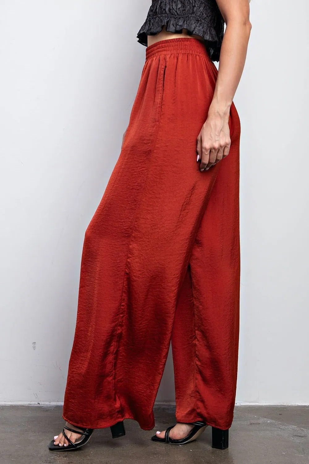 Wilma Wide Leg Satin Pants