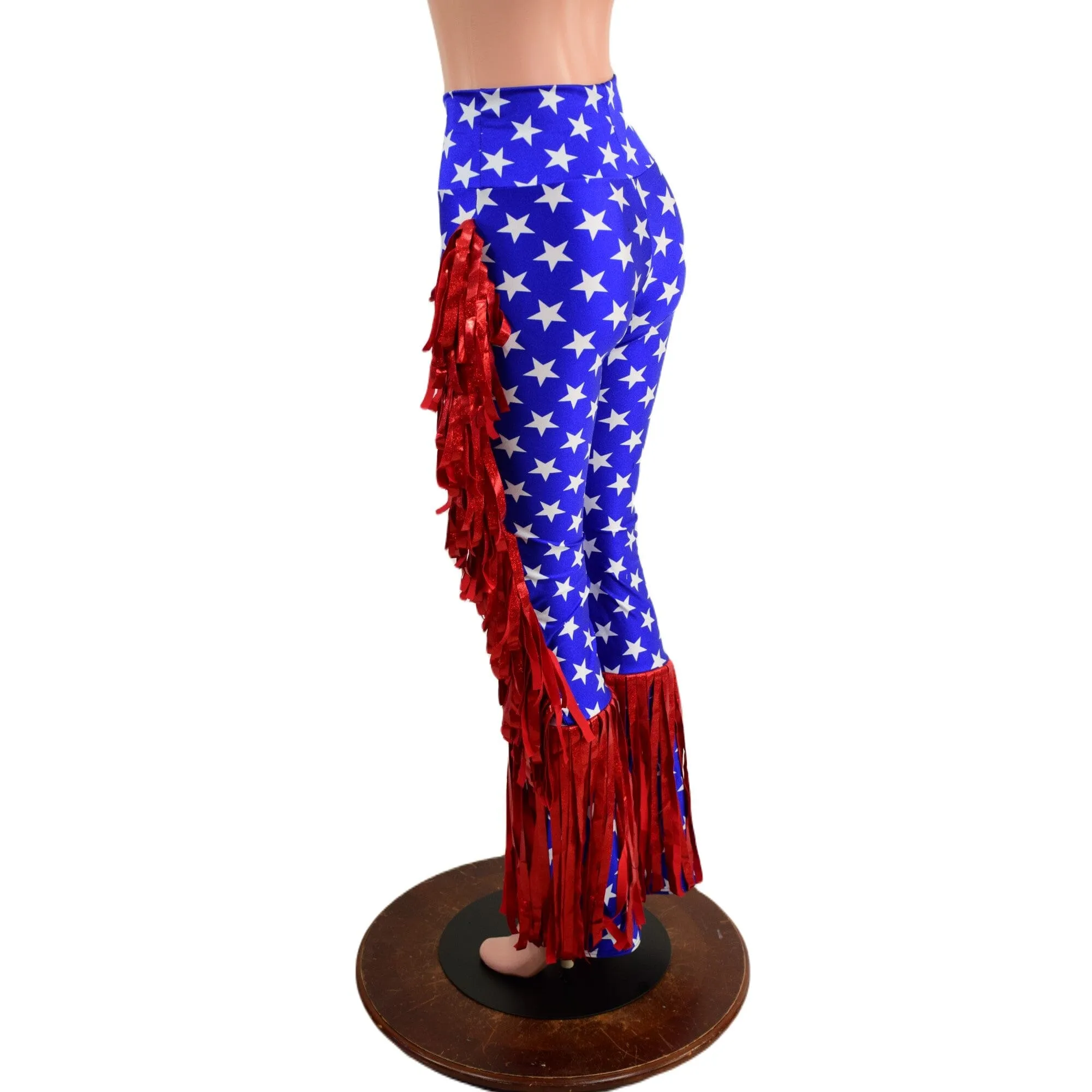 Womens Bootcut Macho Pants with Gladiator Fringe