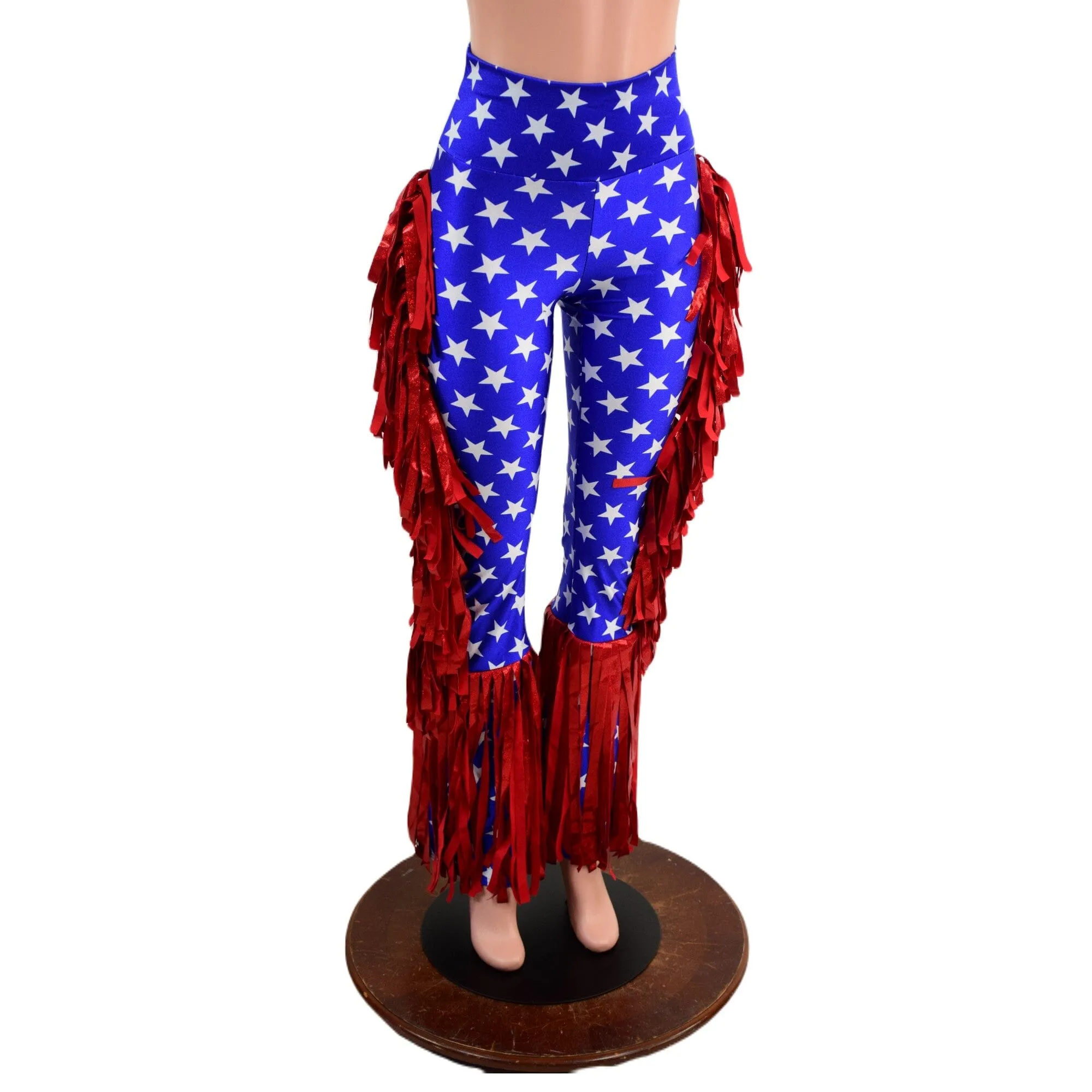 Womens Bootcut Macho Pants with Gladiator Fringe