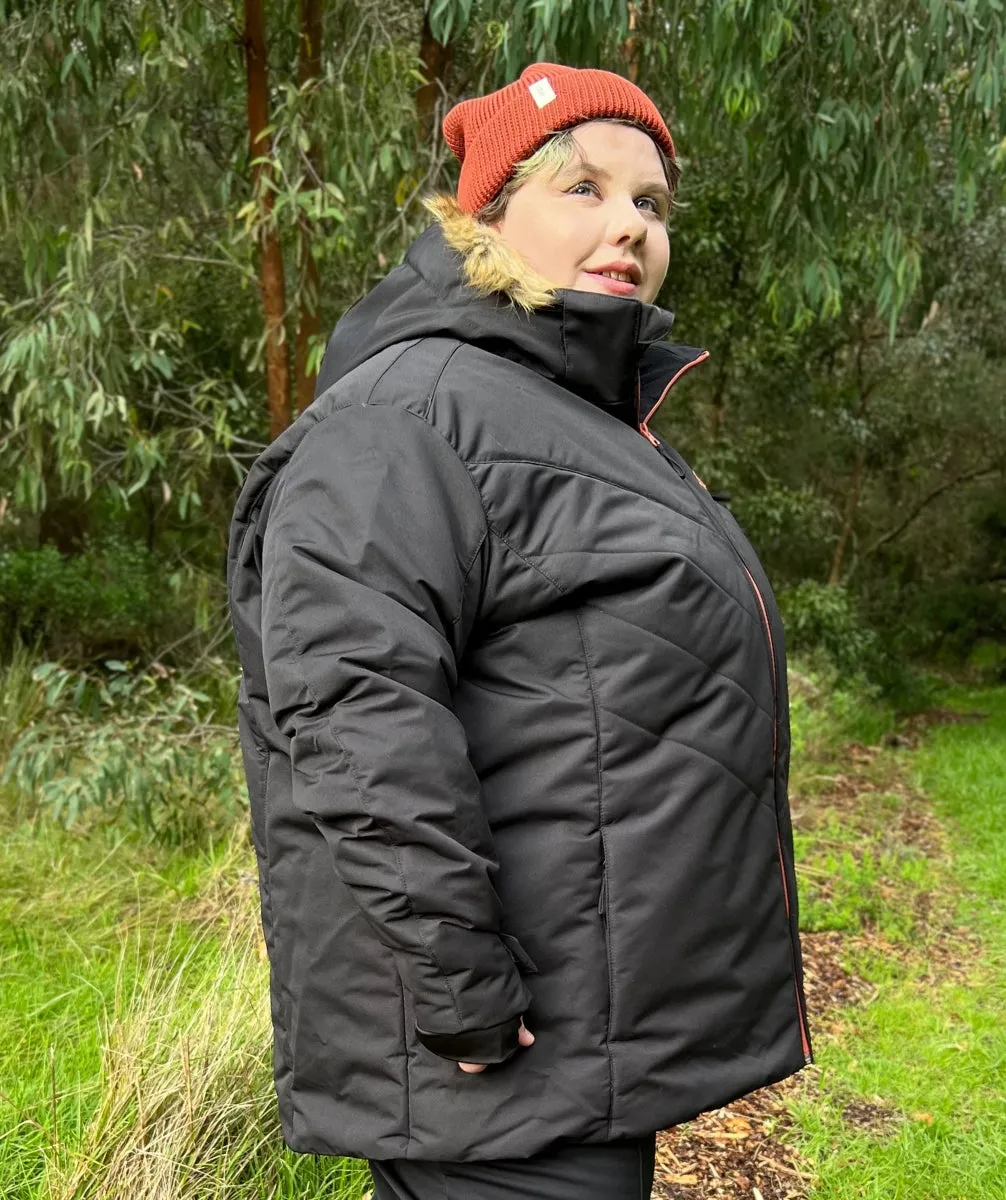 XTM Perisher Women's Plus Size Ski jacket Black Clay Plus Size 18 - 30